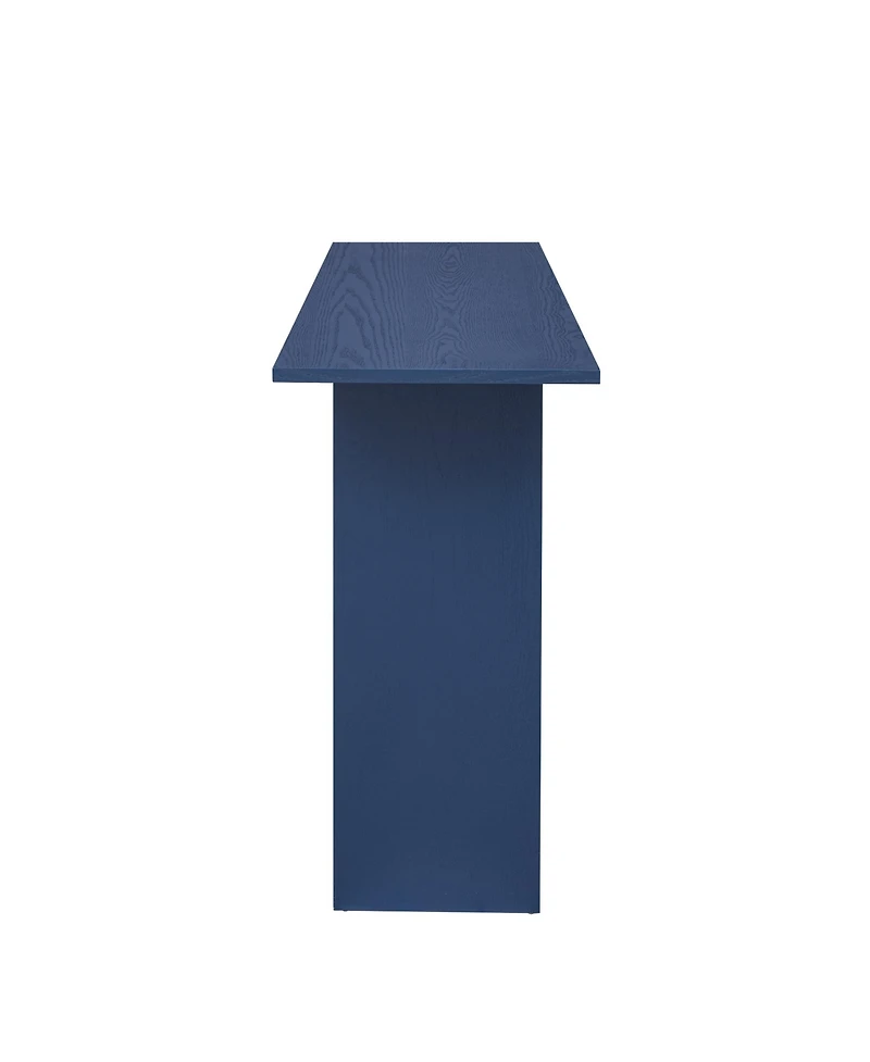 Flynama Modern Curved Ash Veneer Console Table With Shelf For Entryway Hallway Living Room