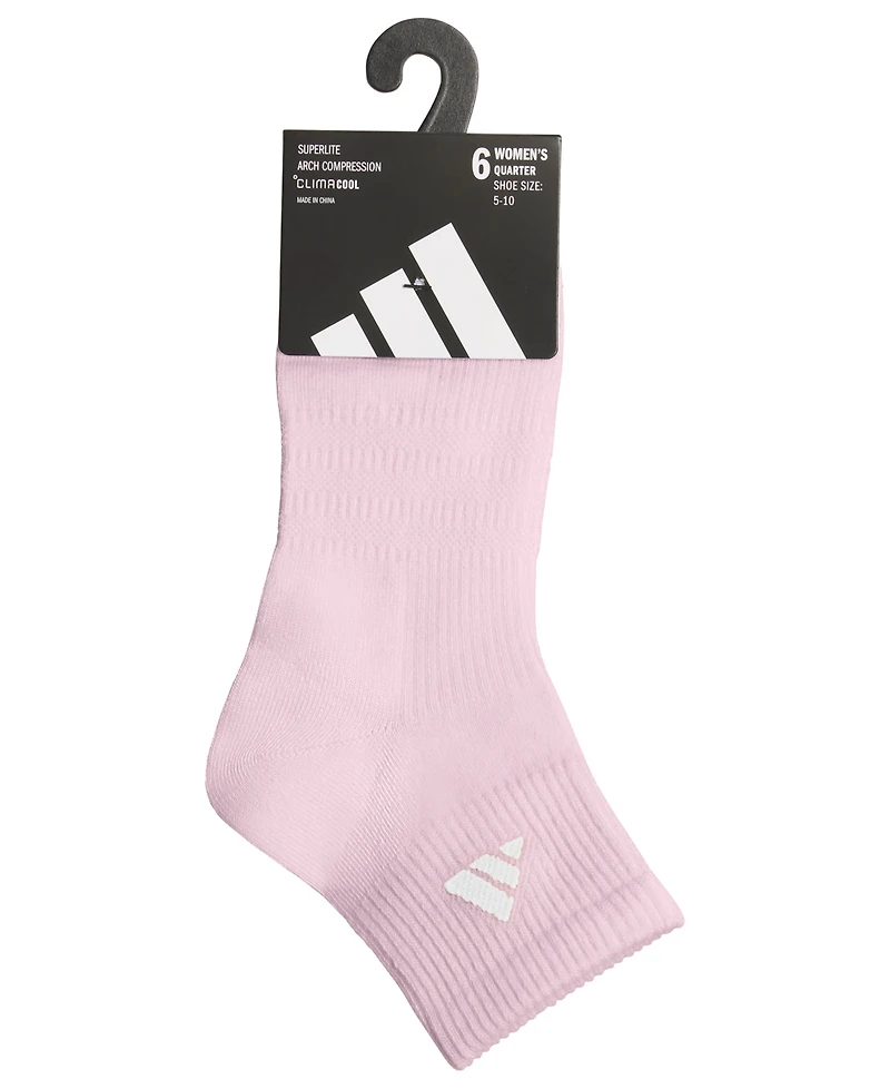adidas Women's Superlite 3.0 Quarter Socks, 6-Pack