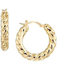 Italian Gold Twist Hoop Earrings in 10k Yellow Gold