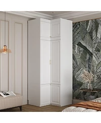 Homsee Wood 6-Door Corner Wardrobe Armoires with Storage Shelves