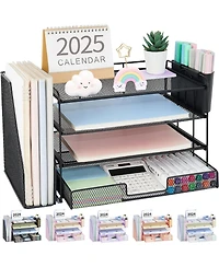 Gnuadz Desk Organizer 4-Tier File Drawer Pen Holders