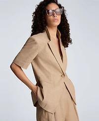 Kenneth Cole Women's Short-Sleeve Button Front Jacket