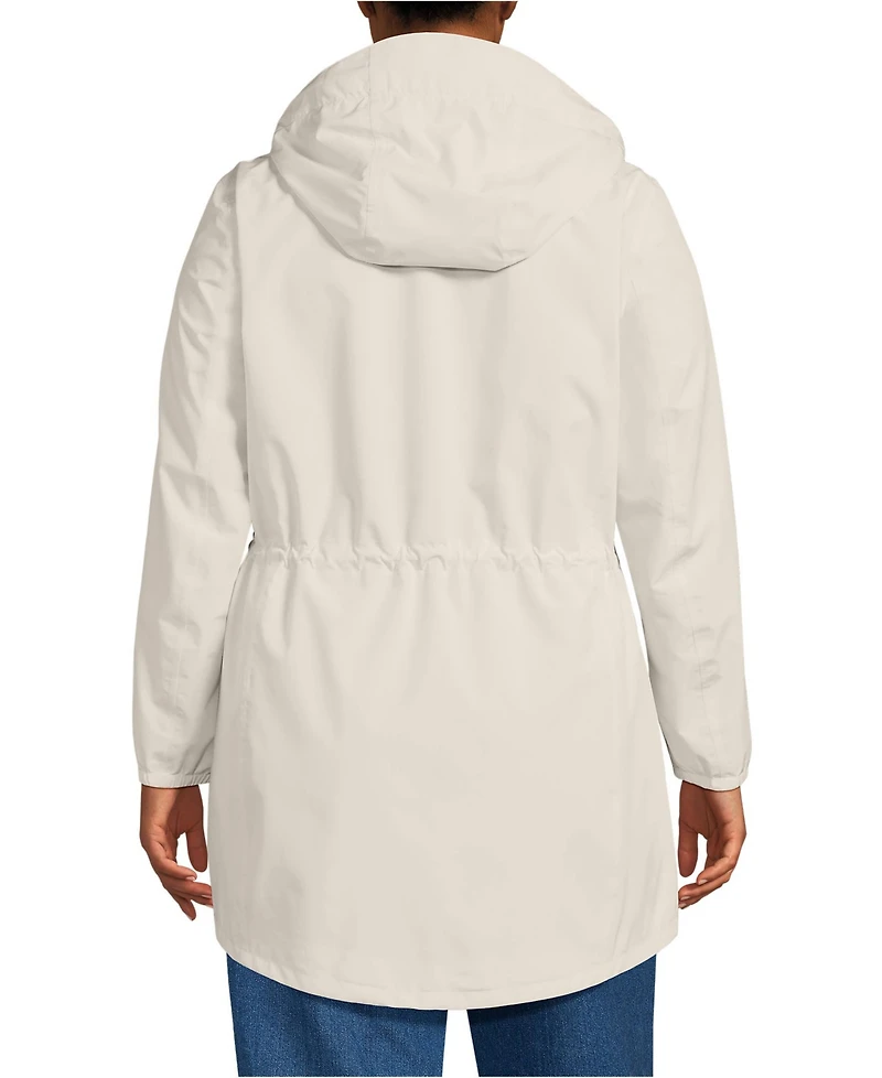Lands' End Women's Plus Squall Packable Waterproof Raincoat