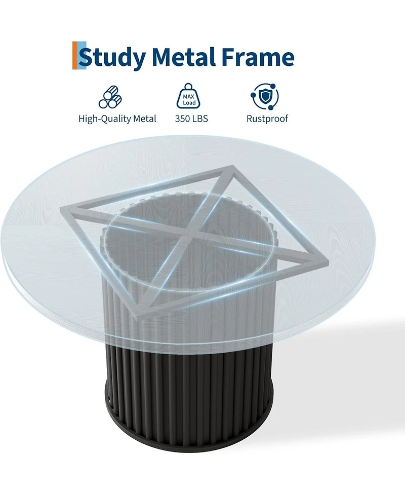 gaomon Dining Table for 4-6 People, Circle Kitchen Table with Cross Base, Farmhouse Wood Dinner Table for Apartment, Walnut Brown