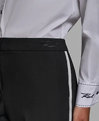 Karl Lagerfeld Paris Women's Mid-Rise Ankle Length Pants