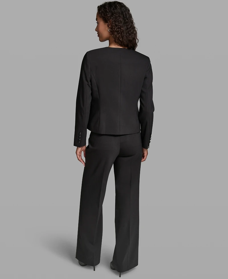 Karl Lagerfeld Paris Women's Round Neck Cropped Jacket