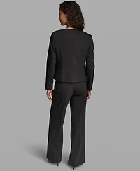 Karl Lagerfeld Paris Women's Round Neck Cropped Jacket