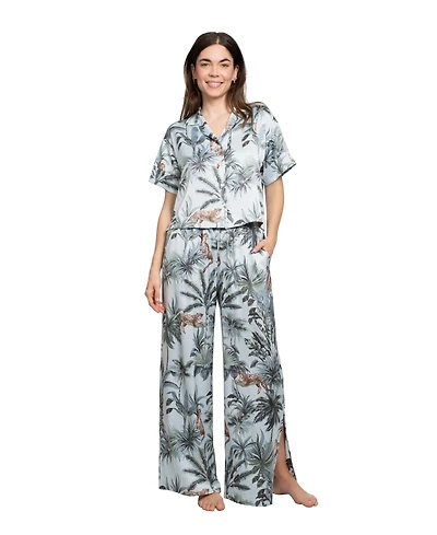 Midnight Bakery Women's Printed Top and Pajama Pants, 2Pc Set