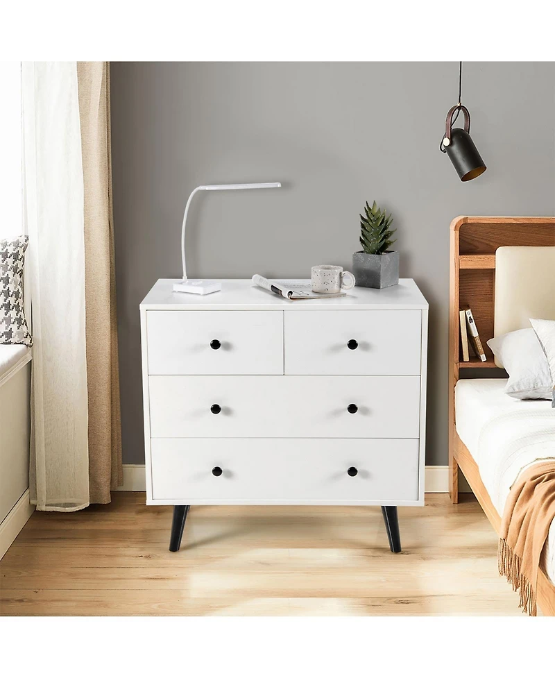 sumyeg 4 Drawers Dresser Chest of Drawers Free Standing Sideboard Cabinet