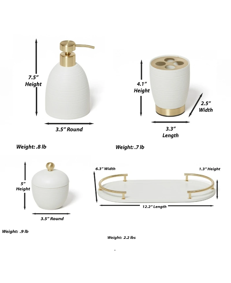 Roselli Trading Company Dubai 4-Pc. Bath Set