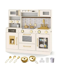 Slickblue Kids Toy Kitchen Set with Cooking Stove and Water Dispenser Playset