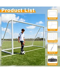 Zeny Portable Soccer Goal for Backyard,12x6 / 10x6.5 / 8x5 ft Kids Adults Soccer Net and Frame for Home Backyard Practice Training Goals