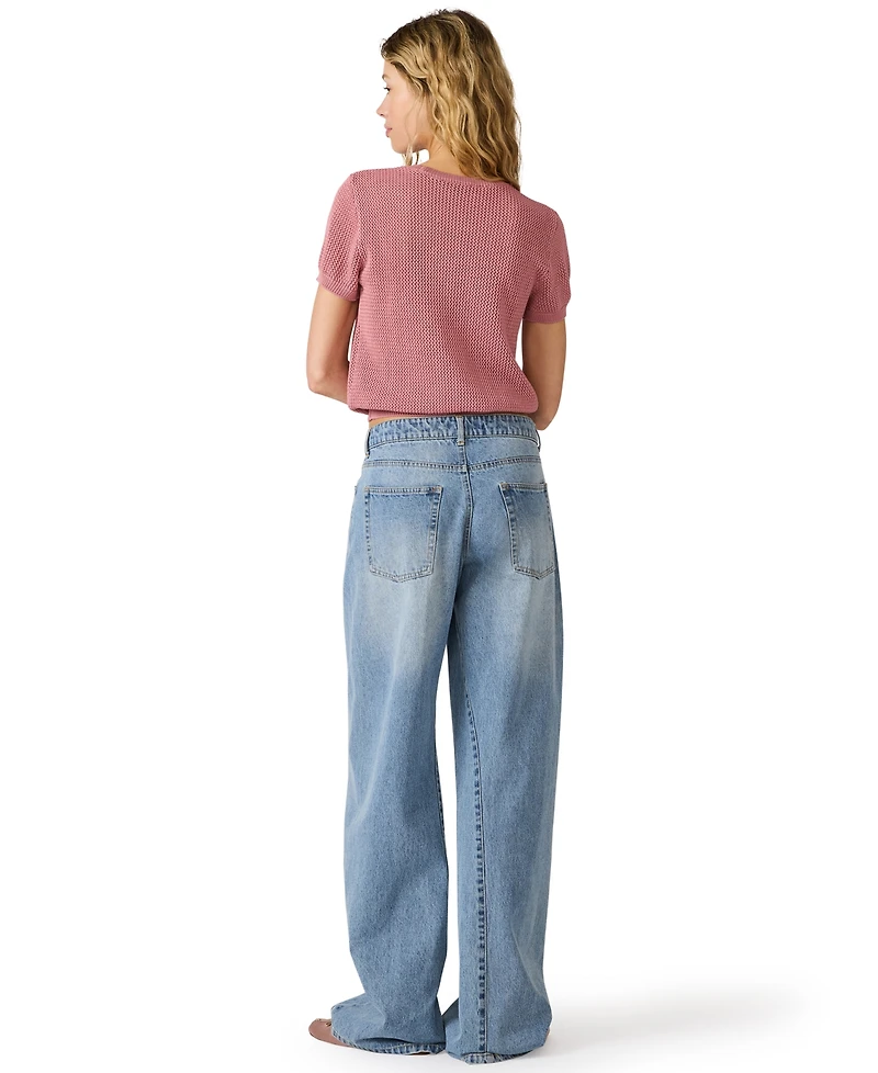 Steve Madden Women's Blakelee Crewneck Short-Sleeve Sweater