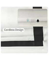 Shadisfy Cordless Pull Down Blackout Roman Shade with Ribbon Border