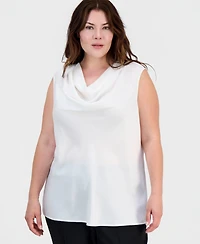 Kasper Plus Sleeveless Cowlneck Top