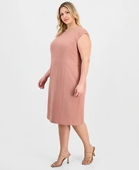 Kasper Plus Extended Cap Sleeve Sheath Dress