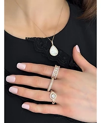 Suzy Levian Sterling Silver Cubic Zirconia Pave Round Eternity Band