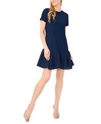 CeCe Women's Short-Sleeve Crewneck Mini Dress
