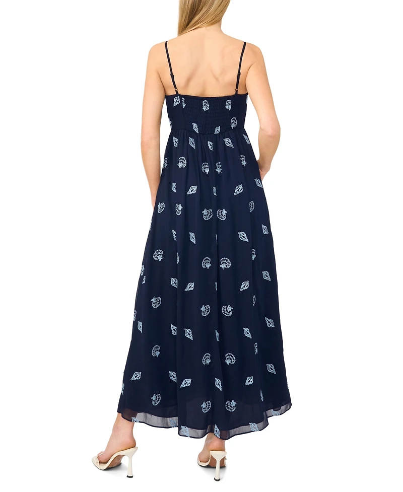 CeCe Women's Sleeveless Square Neck Midi Dress