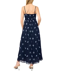 CeCe Women's Sleeveless Square Neck Midi Dress