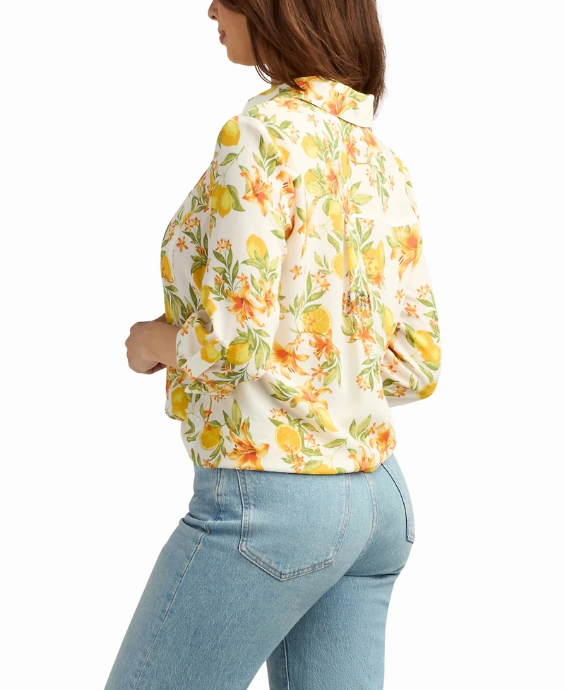 Bcx Women's Printed Collared Neck Shirt