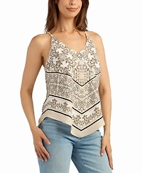 Bcx Women's Printed V-Neck Top