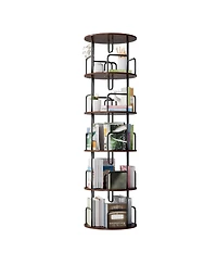 Streamdale Furniture 360° Rotating 5-Tier Bookshelf, Space-Saving and Easy Assembly