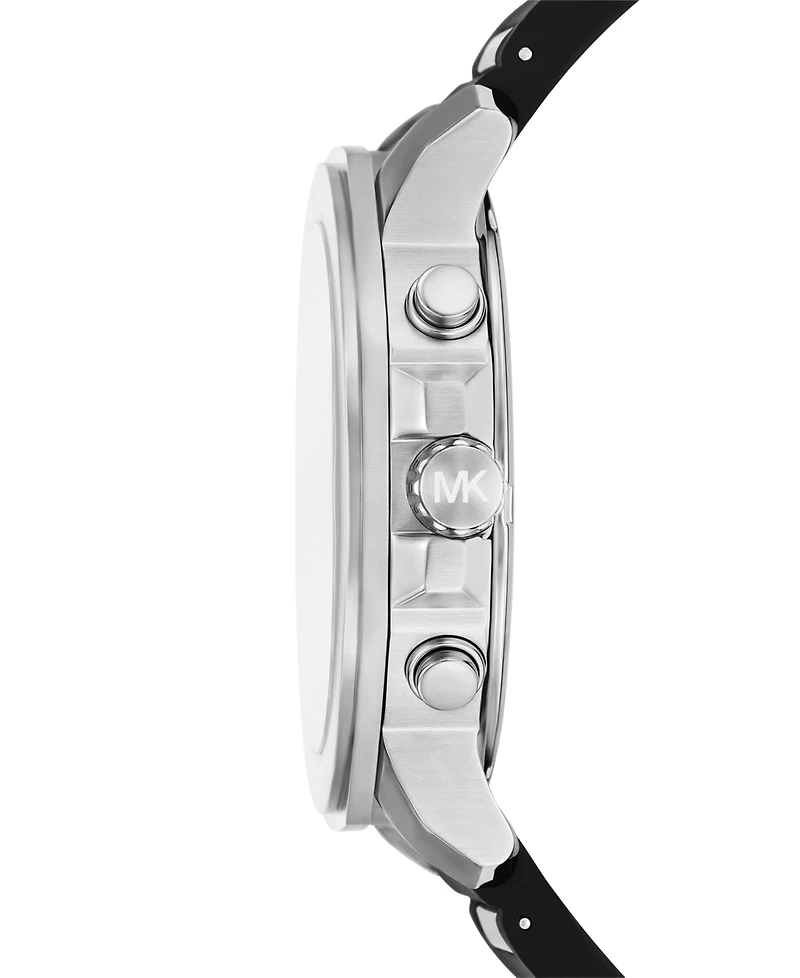 Michael Kors Men's Prescott Quartz Chronograph Black Silicone Watch, 44mm