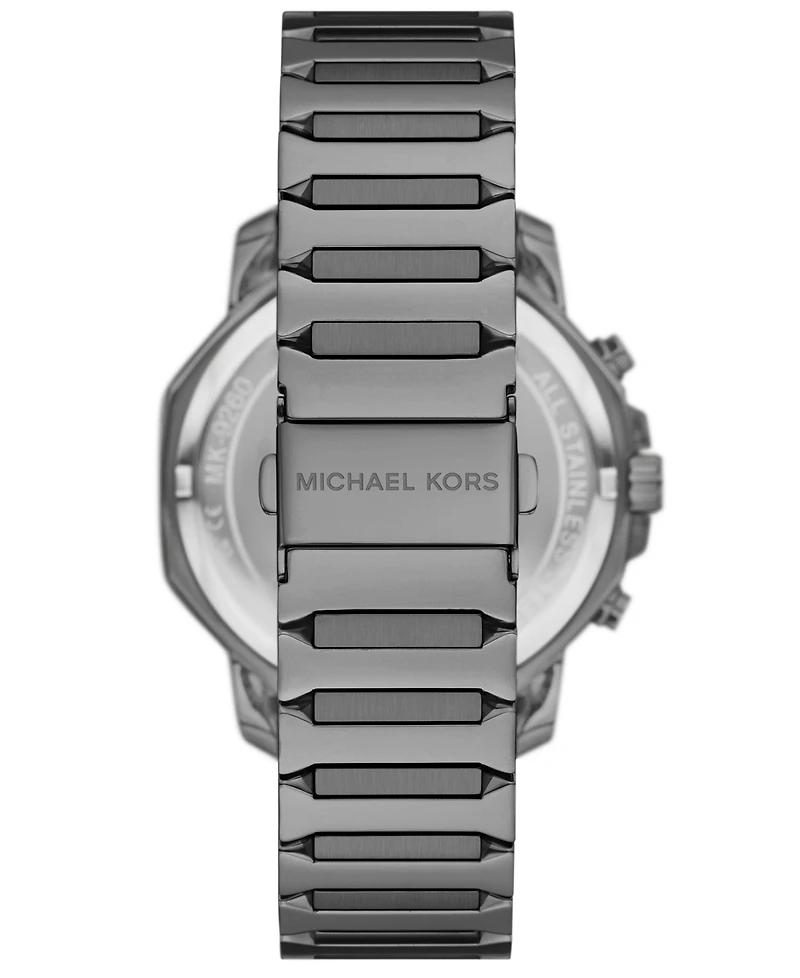 Michael Kors Men's Prescott Quartz Chronograph Gunmetal Stainless Steel Watch 44mm