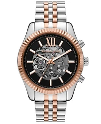 Michael Kors Men's Lexington Automatic Three-Hand Two-Tone Stainless Steel Watch 45mm