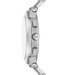 Michael Kors Men's Billie Quartz Chronograph Silver Stainless Steel Watch 44mm