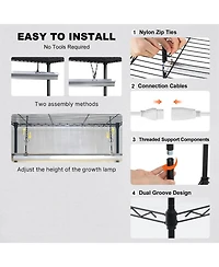 Sugift 4-Tier Plant Shelf with 90W Full Spectrum Grow Light