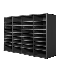 Sugift 36 Compartment Wooden Literature Organizer Mailbox for Office and Home Storage