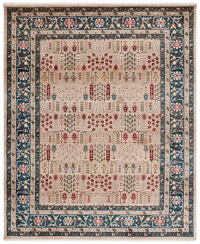 Lauren Ralph Lauren Margaux LRL1297D Beige and Navy 8' X 10' Area Rug