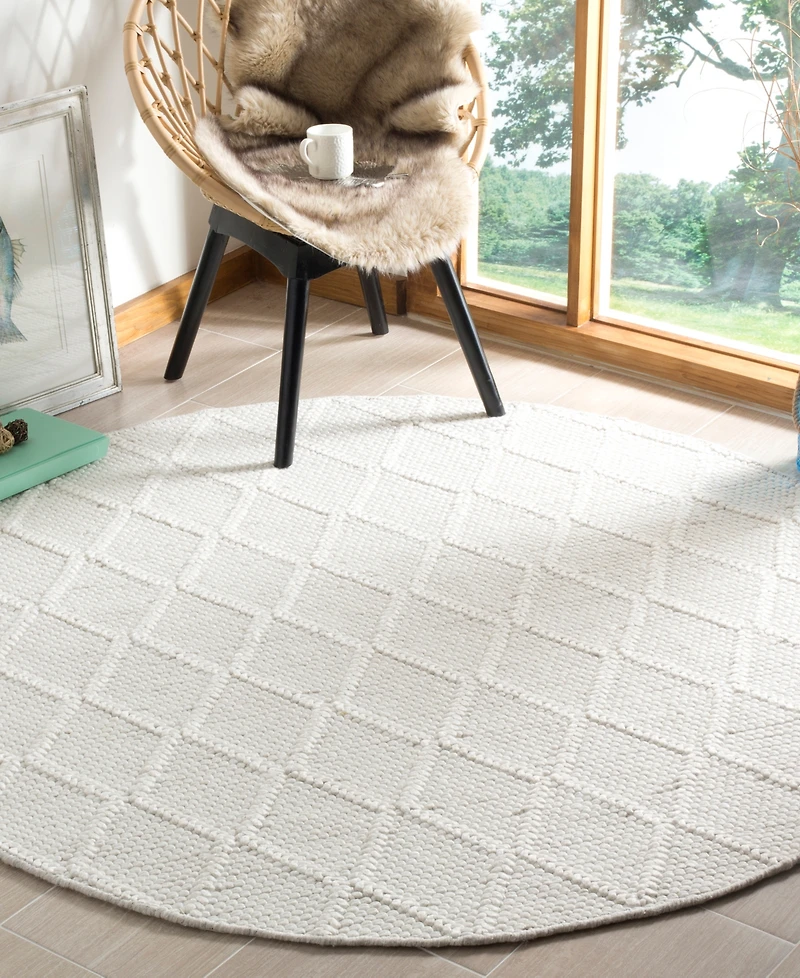 Lauren Ralph Lauren Millie LRL6310A Ivory and Ivory 6' X 6' Round Area Rug