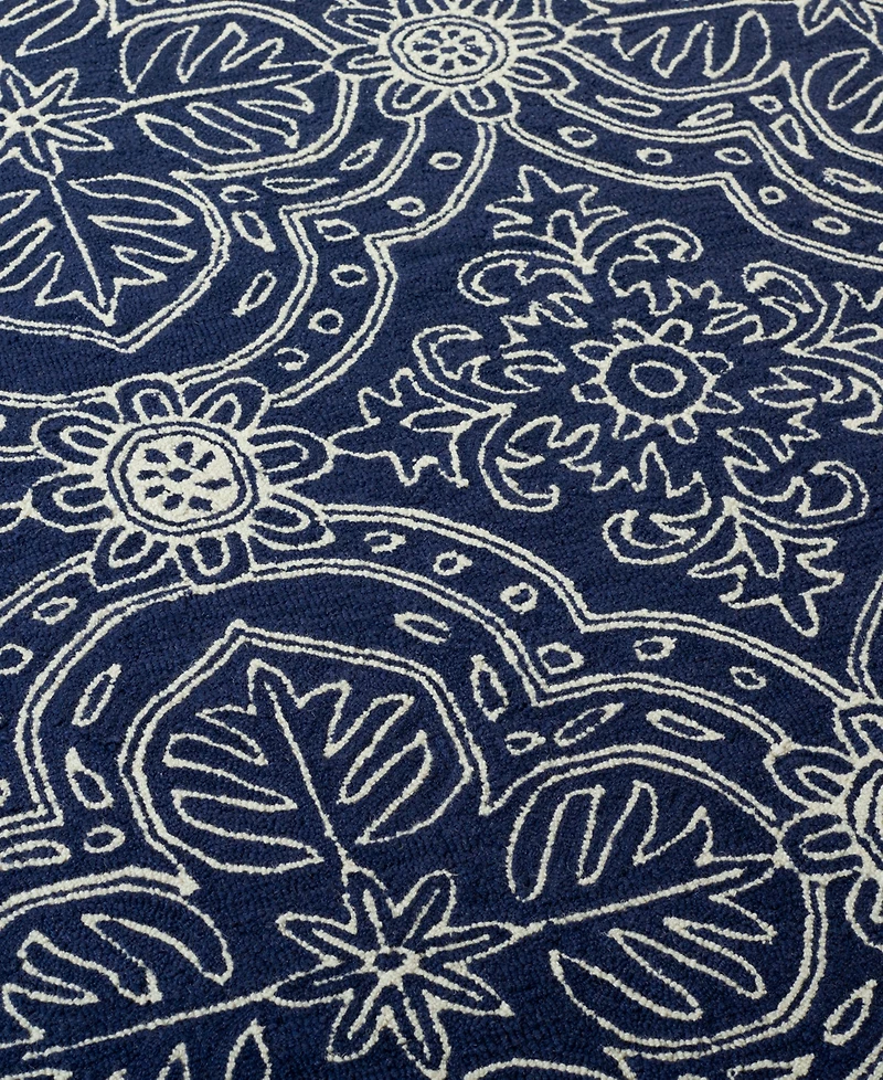 Lauren Ralph Lauren Etienne LRL6603N Navy and Ivory 9' X 12' Area Rug