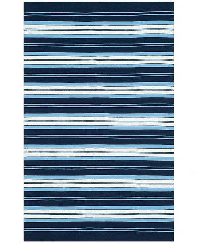Lauren Ralph Lauren Leopold Stripe LRL2462A Navy 4' X 6' Outdoor Area Rug