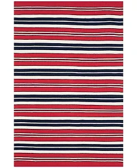 Lauren Ralph Lauren Leopold Stripe LRL2462E Red 4' X 6' Outdoor Area Rug