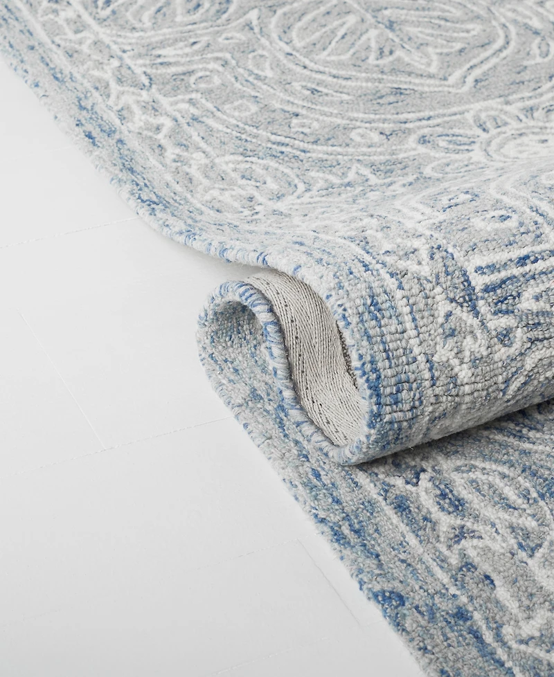 Lauren Ralph Lauren Etienne LRL6603M Blue and Ivory 9' X 12' Area Rug