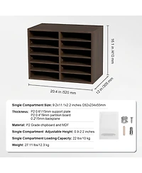 Sugift 12 Compartment Literature Organizer With Adjustable Shelves for Office and Home
