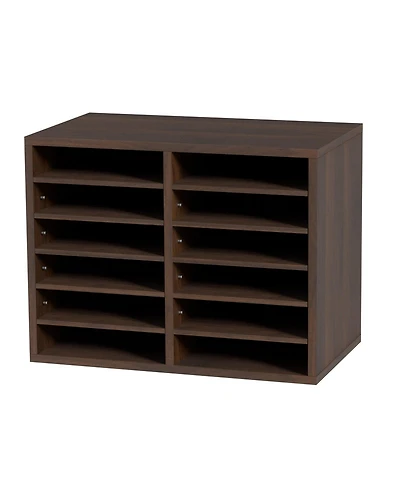 Sugift 12 Compartment Literature Organizer With Adjustable Shelves for Office and Home