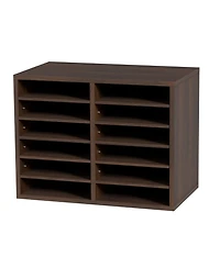 Sugift 12 Compartment Literature Organizer With Adjustable Shelves for Office and Home