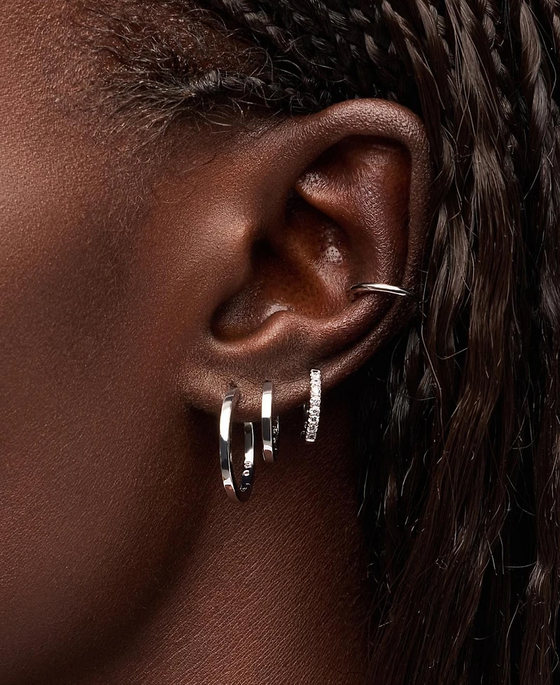 Ana Luisa Silver Huggie Hoop Earrings