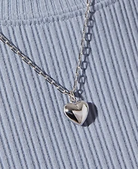 Ana Luisa Lev Puffed Silver Heart Necklace
