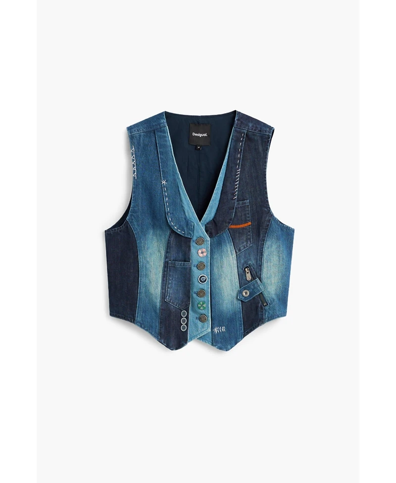 Desigual Women's Patchwork denim vest