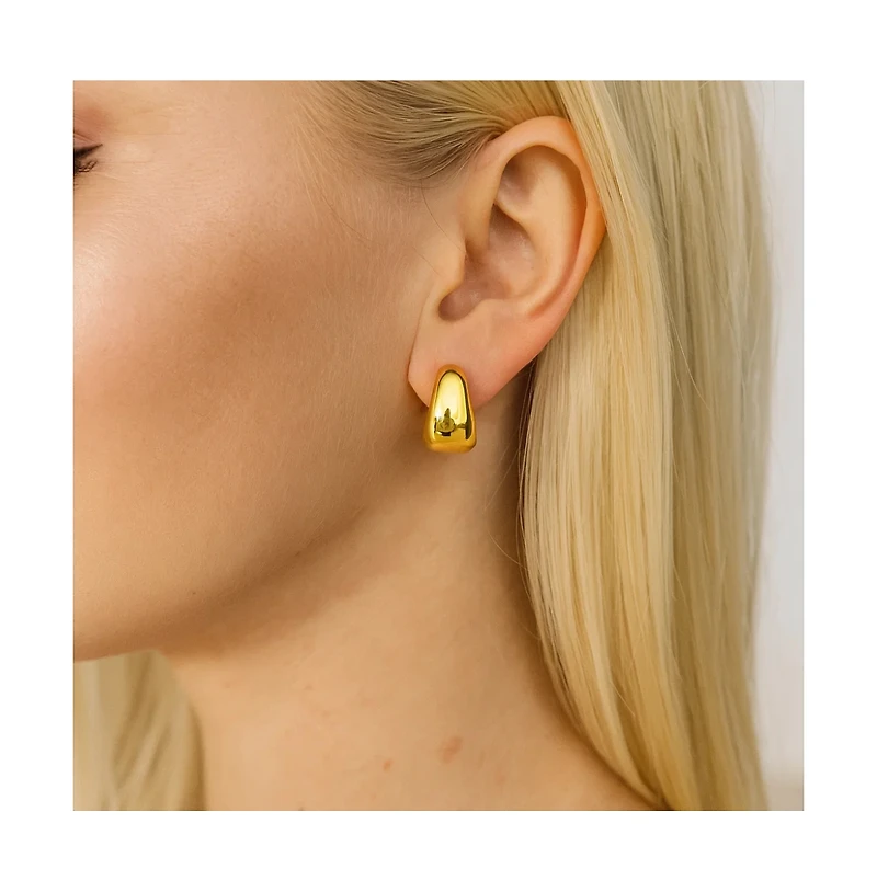 Dloria Elena Bold Dome Huggie Hoop Earrings