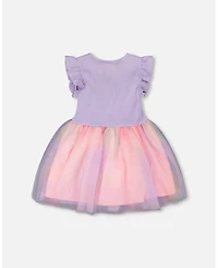 Deux par Deux Little Girls Bi-Material Mesh Dress