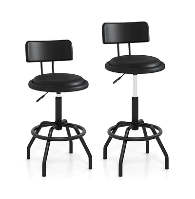Gouun Adjustable Swivel Counter Height Bar Stool Set of 2 with Padded Pu Leather Seat and Back