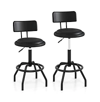 Gouun Adjustable Swivel Counter Height Bar Stool Set of 2 with Padded Pu Leather Seat and Back