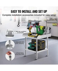 Sugift Stainless Steel Work Table 24 x 24 x 26 in Commercial Food Prep with Backsplash